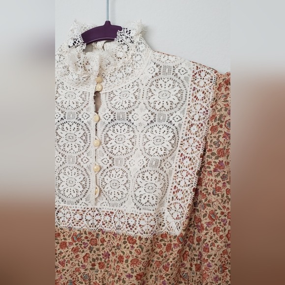 Prairie Dress Vintage 1970s 1980s hand crafted medium - Picture 4 of 8